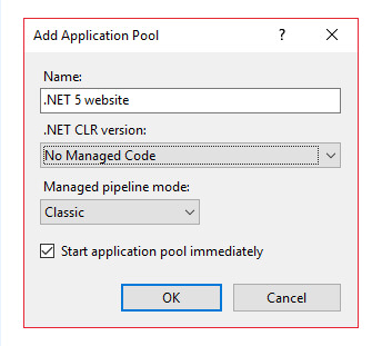 App pool settings